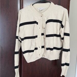 Sincerely Jules Cream and Black Striped Cardigan